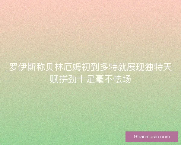 罗伊斯称贝林厄姆初到多特就展现独特天赋拼劲十足毫不怯场 罗伊斯称贝林厄姆初到多特就展现独特天赋拼劲十足毫不怯场