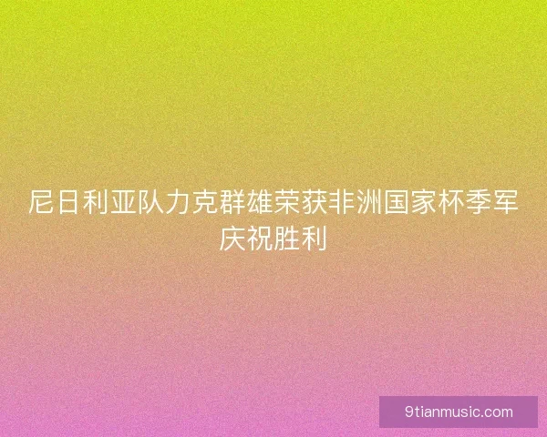 尼日利亚队力克群雄荣获非洲国家杯季军庆祝胜利 尼日利亚队力克群雄荣获非洲国家杯季军庆祝胜利