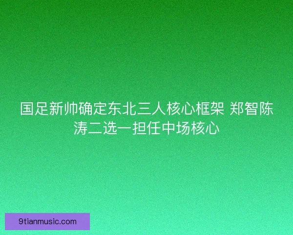 国足新帅确定东北三人核心框架 郑智陈涛二选一担任中场核心 国足新帅确定东北三人核心框架 郑智陈涛二选一担任中场核心