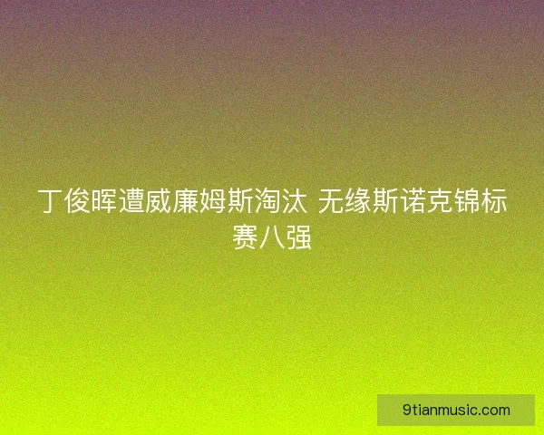 丁俊晖遭威廉姆斯淘汰 无缘斯诺克锦标赛八强 丁俊晖遭威廉姆斯淘汰 无缘斯诺克锦标赛八强